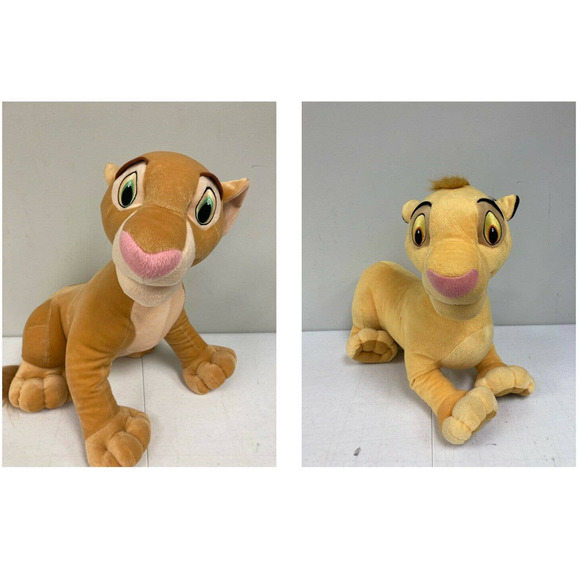 Simba Nala Lion King Plush 20" Disney Hasbro Jumbo Large Stuffed Animal Lot of 2 - Picture 1 of 12